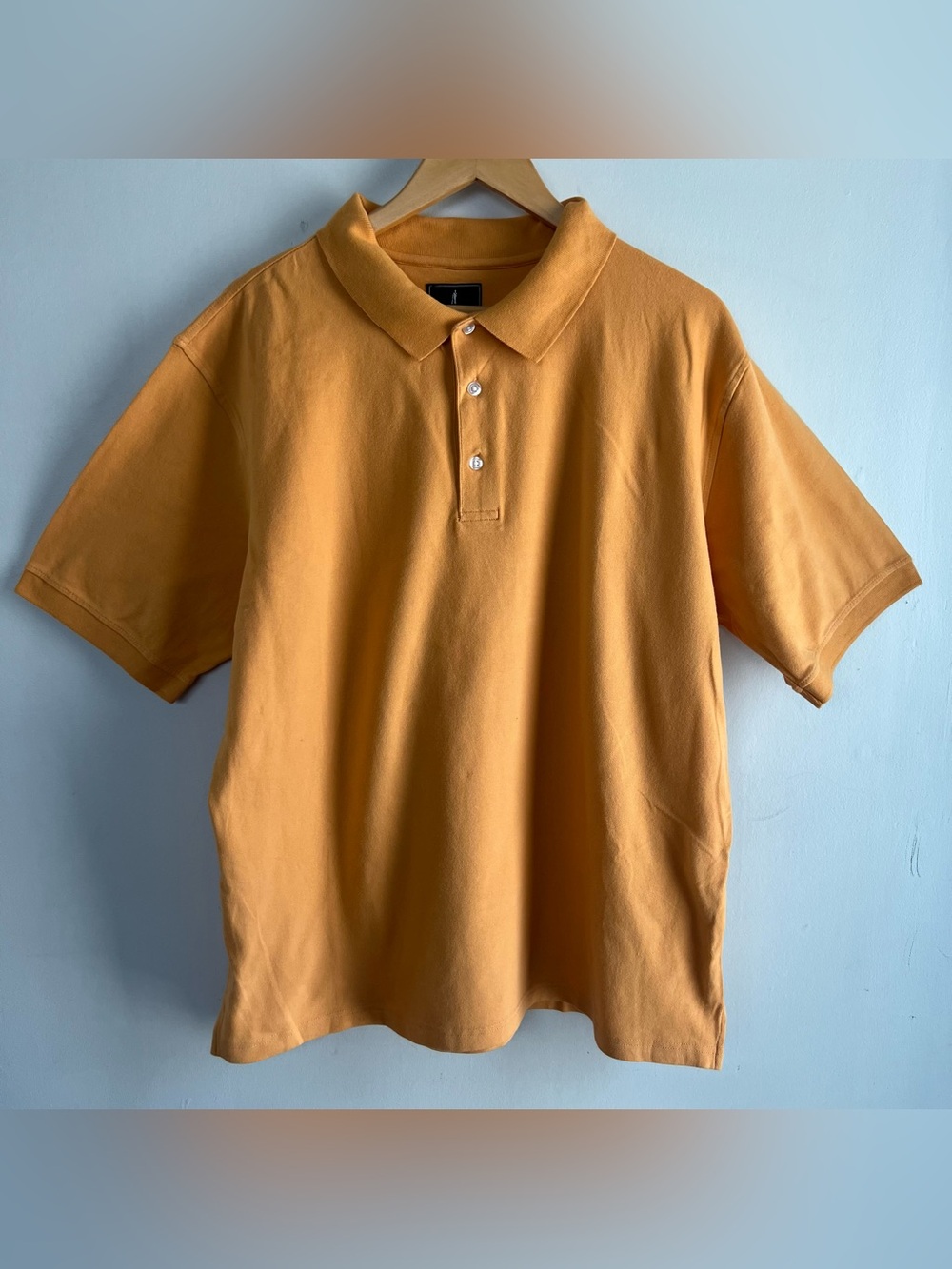 Lanesboro Men’s Large Yellow Orange Short Sleeve  Polo Shirt Cotton Blend